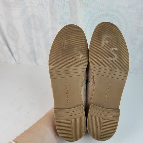 Franco Sarto Pardon tan suede leather slip-on loafers women's size 10 - Picture 12 of 12